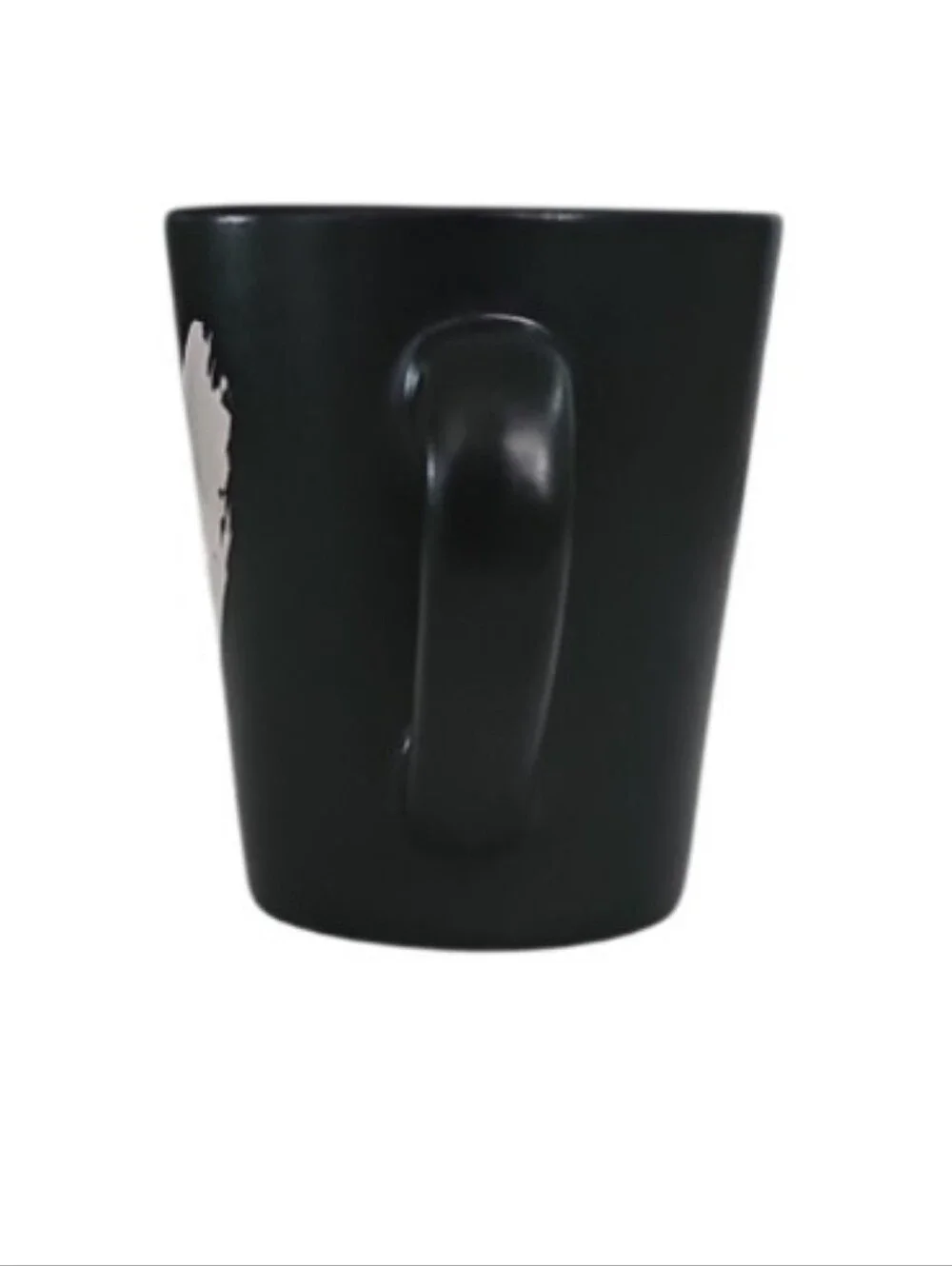 Hand Painted Black Espresso Cup Saucer Set 2 Modern Artisan Pottery Demitasse